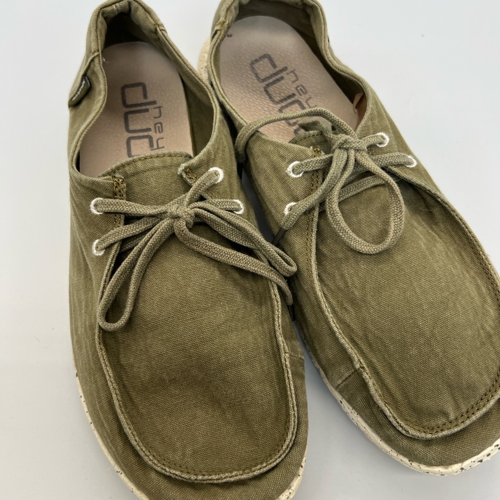 Hey Dude Olive Canvas Slip-On Loafers - Picture 5 of 7